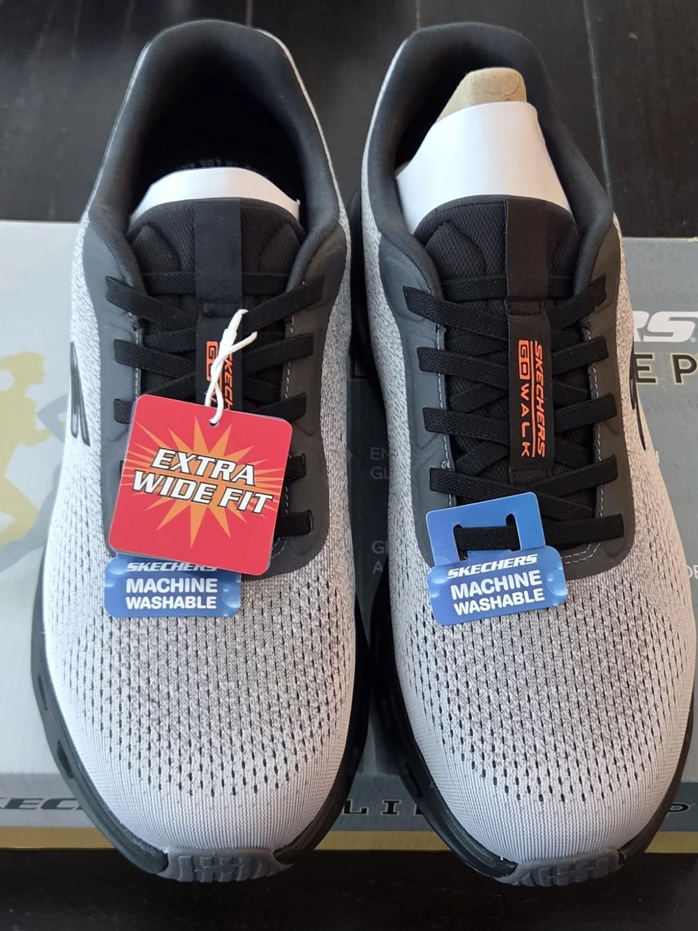 Skechers GOwalk Men's Gray and Black Walking Sneakers Size 11 Extra Wide Fit